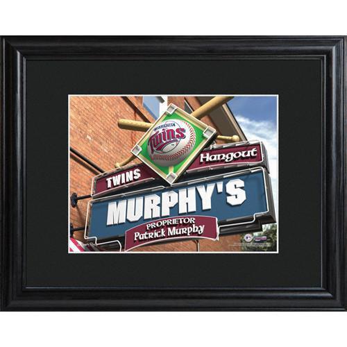 Personalized MLB Pub Sign w/Matted Frame - Twins