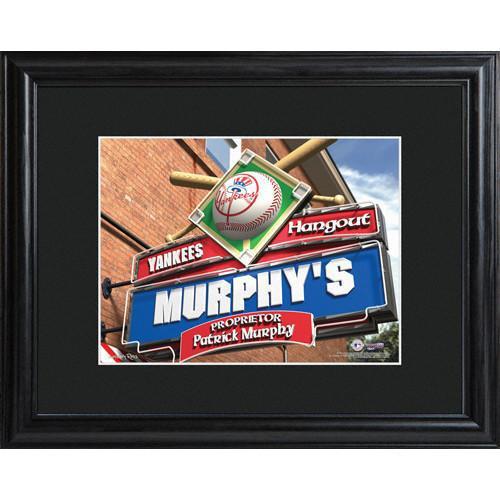 Personalized MLB Pub Sign w/Matted Frame - Yankees