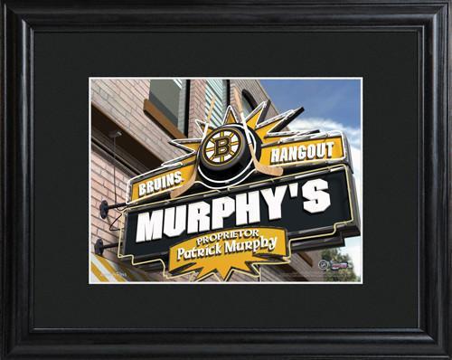 Personalized NHL Pub Sign w/Matted Frame - Bruins