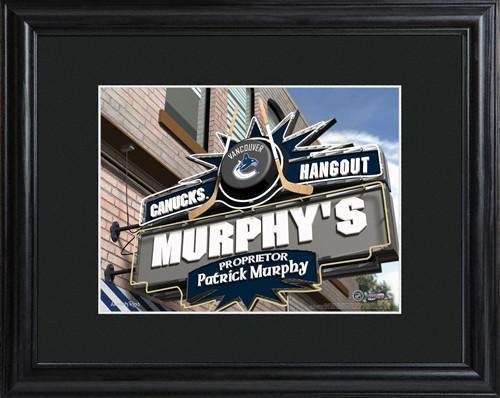 Personalized NHL Pub Sign w/Matted Frame - Canucks