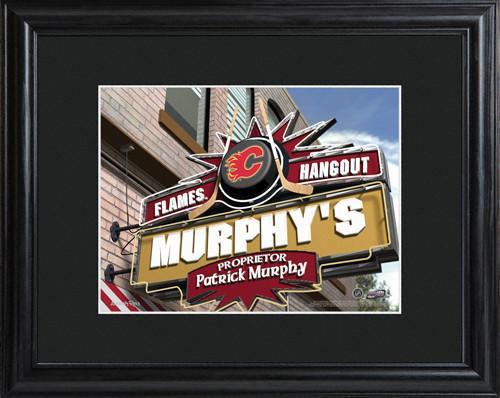 Personalized NHL Pub Sign w/Matted Frame - Flames
