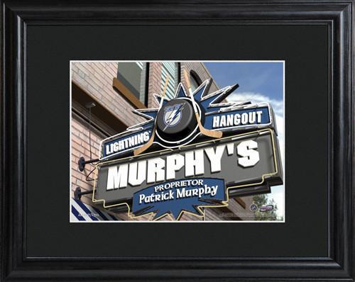 Personalized NHL Pub Sign w/Matted Frame - Lightning