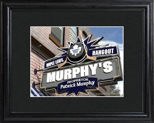 Personalized NHL Pub Signw/Matted Frame - Maple Leafs
