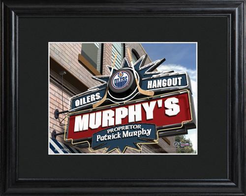 Personalized NHL Pub Sign w/Matted Frame - Oilers