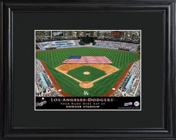Personalized MLB Stadium Sign w/Matted Frame - Dodgers