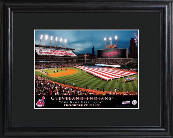 Personalized MLB Stadium Sign w/Matted Frame - Indians
