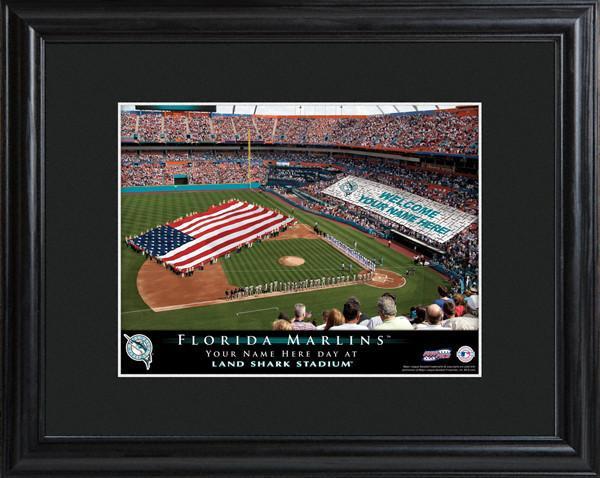 Personalized MLB Stadium Sign w/Matted Frame - Marlins