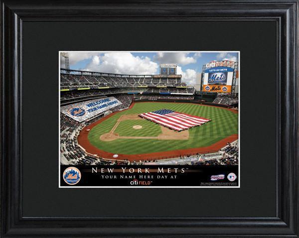 Personalized MLB Stadium Sign w/Matted Frame - Mets