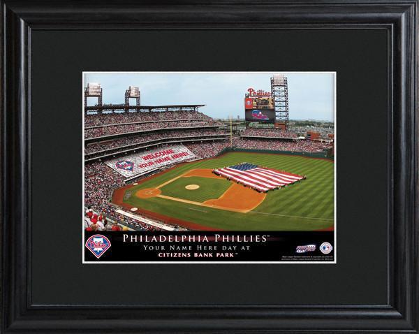 Personalized MLB Stadium Sign w/Matted Frame - Phillies