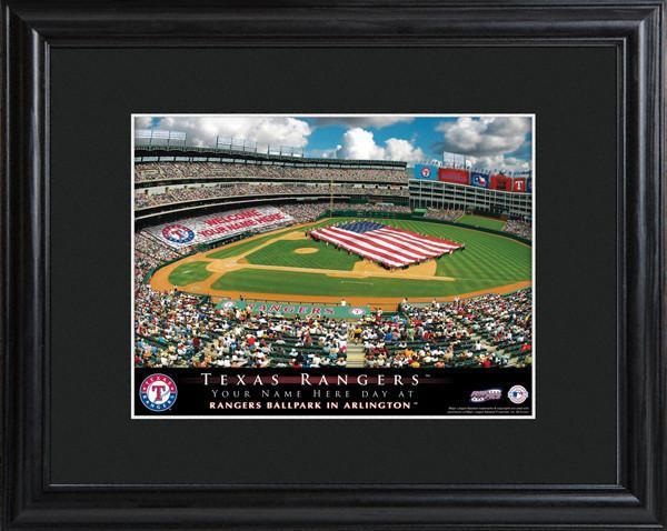 Personalized MLB Stadium Sign w/Matted Frame - Rangers