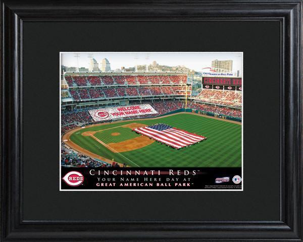 Personalized MLB Stadium Sign w/Matted Frame - Reds