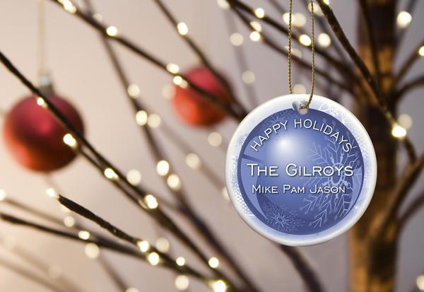 Personalized Holiday Ceramic Ornament