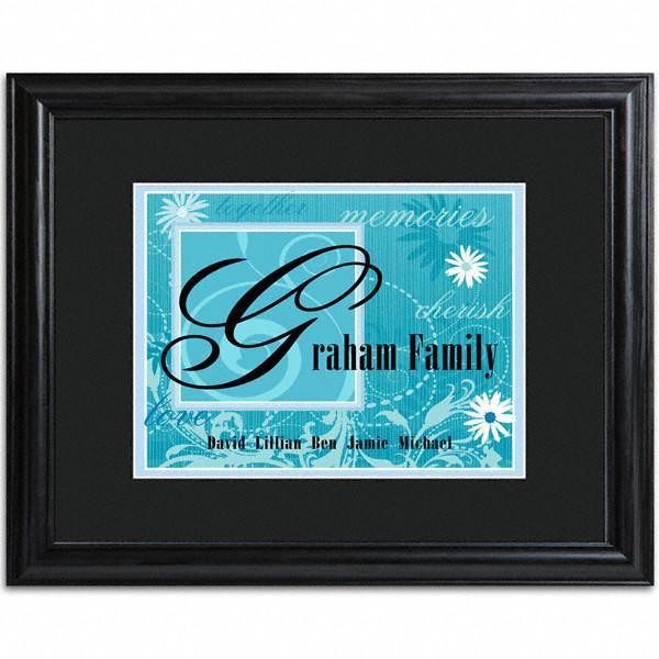 Personalized Blue Family Name Frame