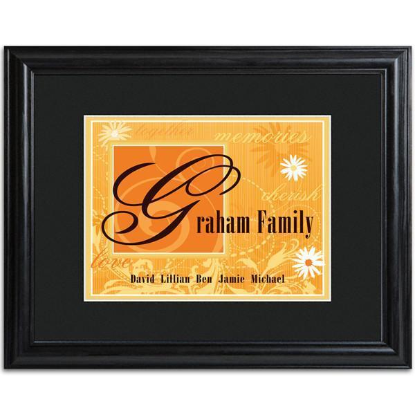 Personalized Orange Family Name Frame