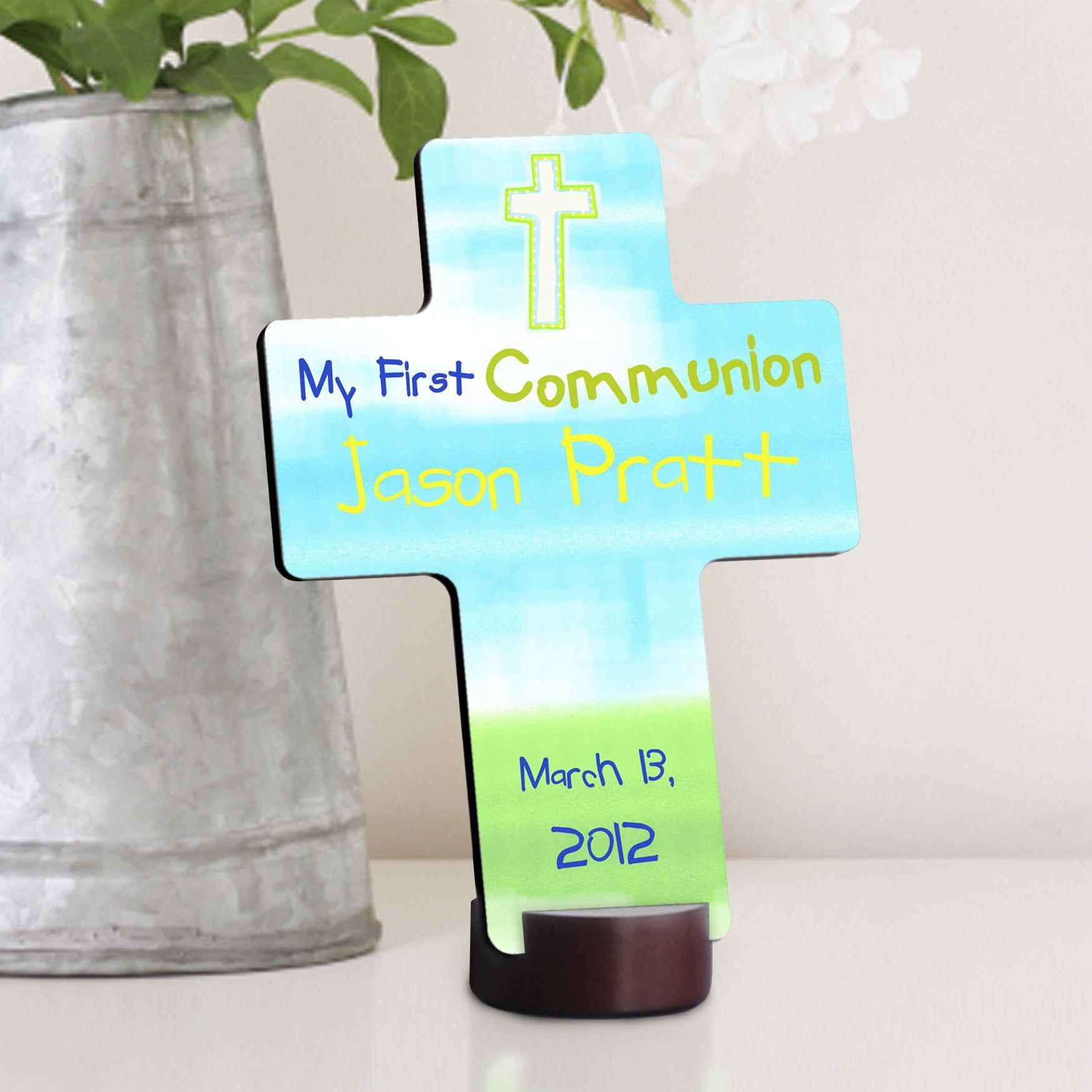 Personalized Bright Blessing First Communion Cross