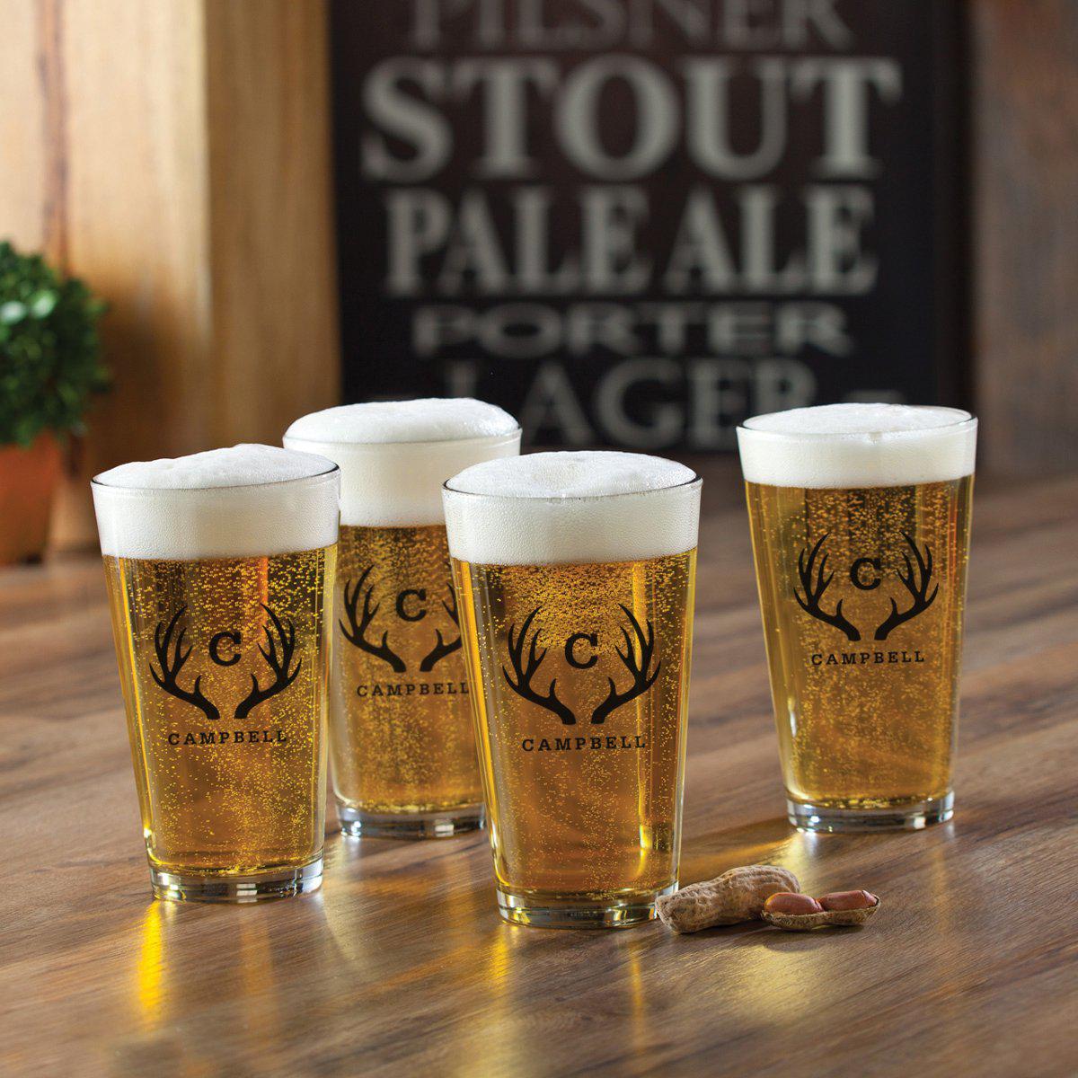 Personalized Pint Glasses Set of 4