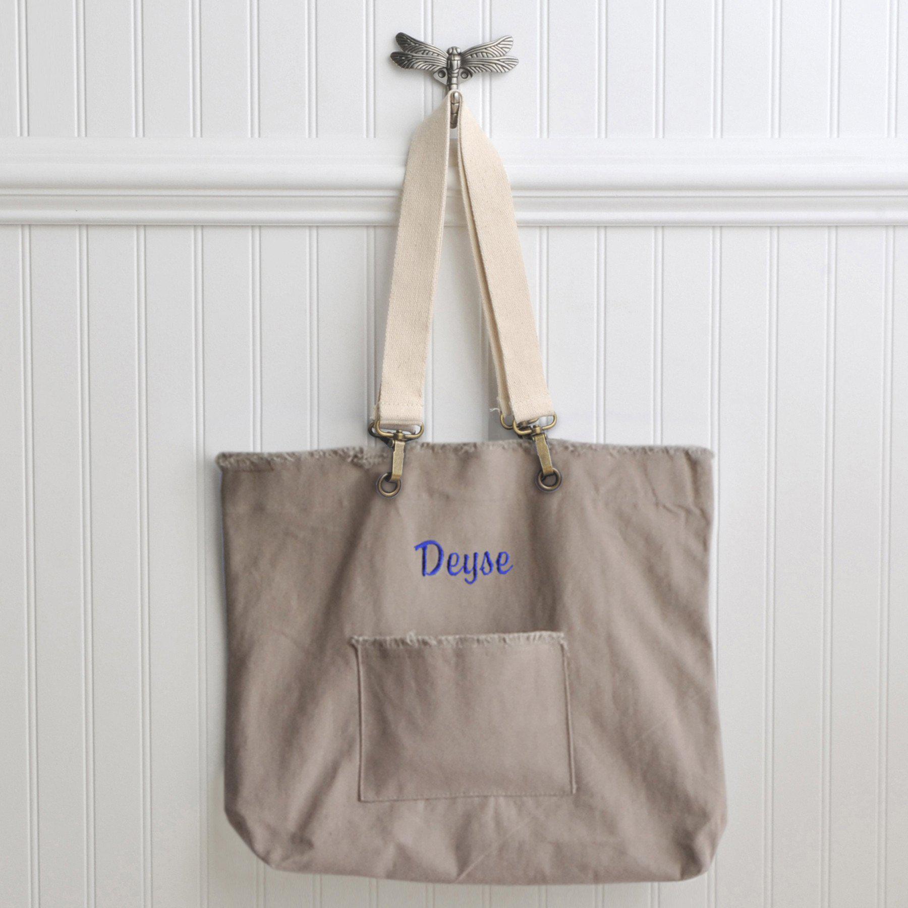 Personalized Canvas Tote Bag - Choose from 4 Colors