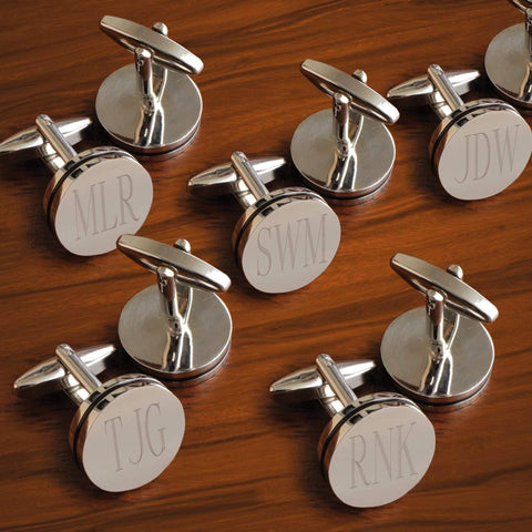 Buy Personalized Set of 5 Engraved Pin Stripe Cufflinks