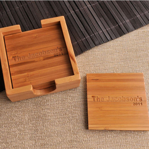 Buy Personalized Bamboo Coasters - Set of 4