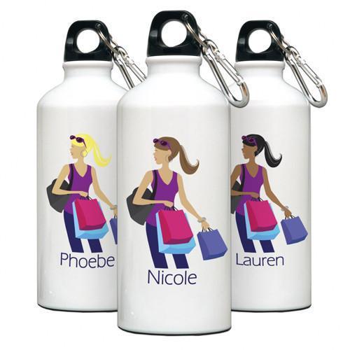 Personalized Go-Girl Water Bottle - Golfer, Runner, Shopper, Yoga