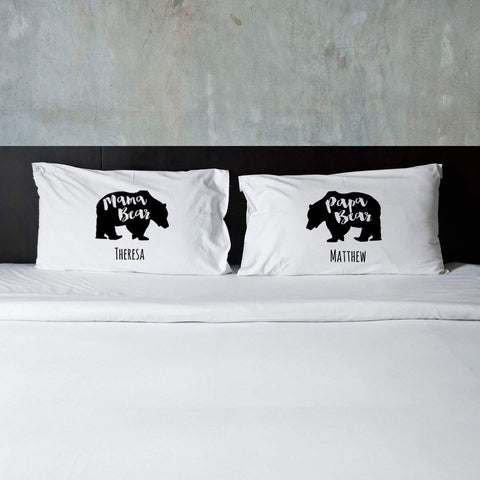Buy Personalized Mama Bear & Papa Bear Pillowcases