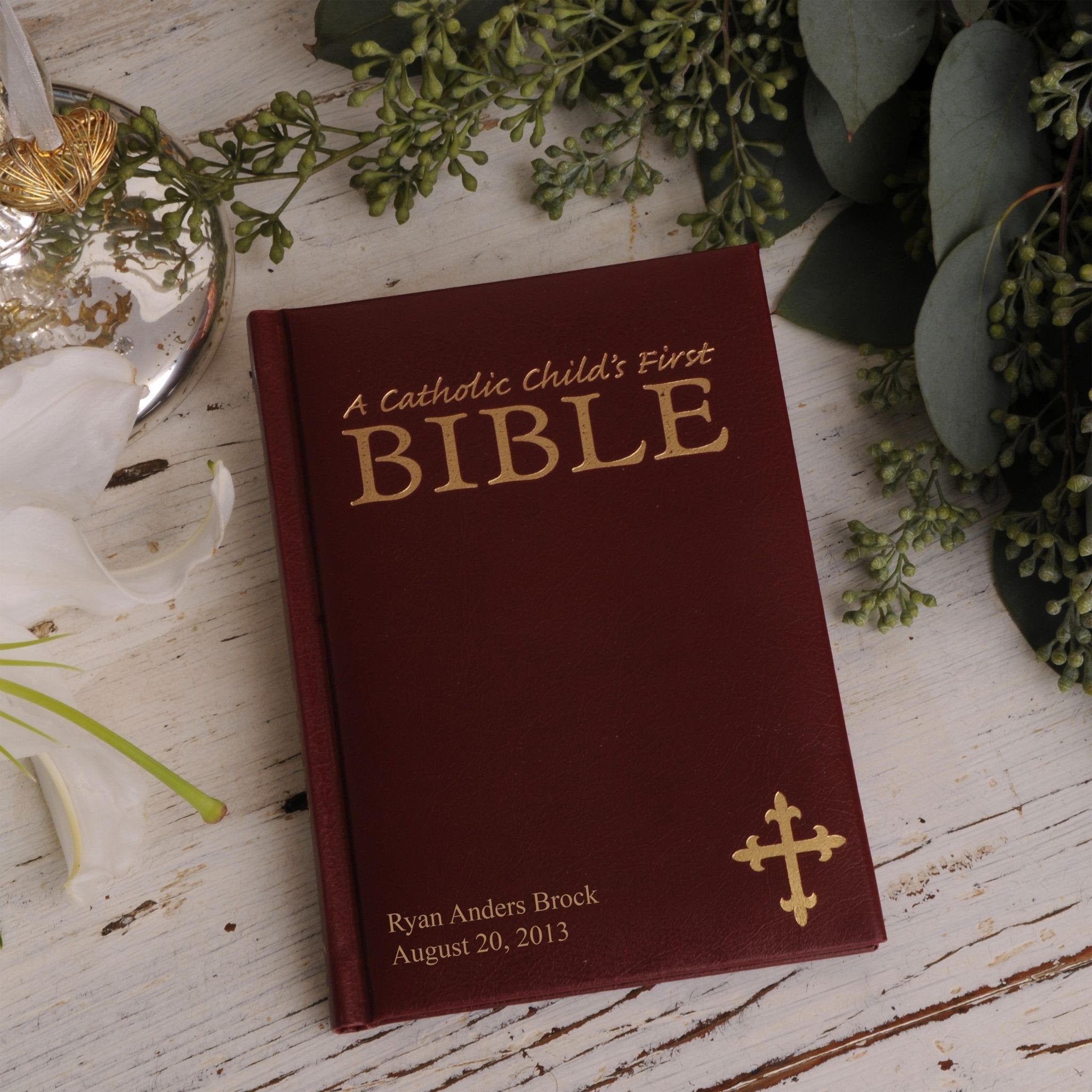 Personalized Catholic Children's Bible - Burgandy