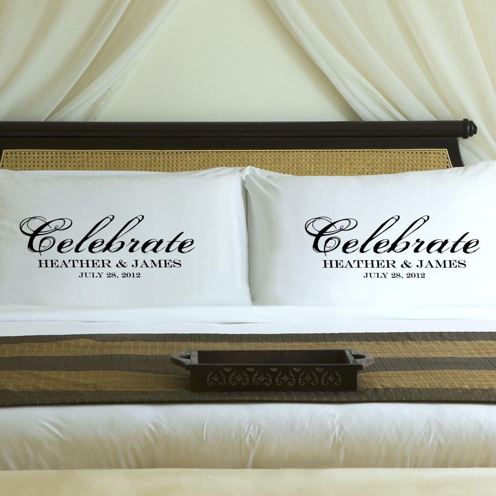 Personalized Celebration Couples Pillow Case Set