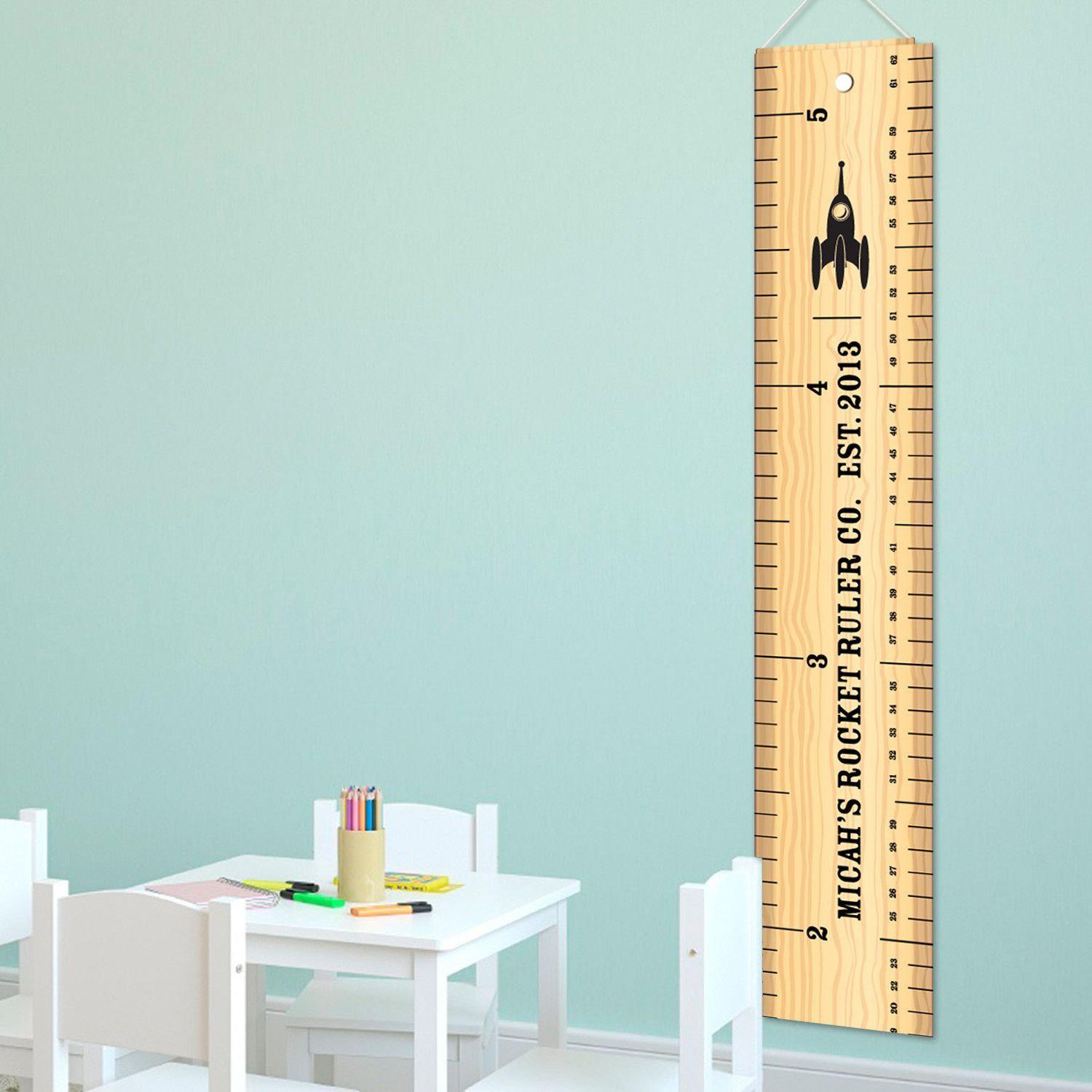 Personalized Rocket Ruler Growth Chart for Boys - Rocket Height Chart