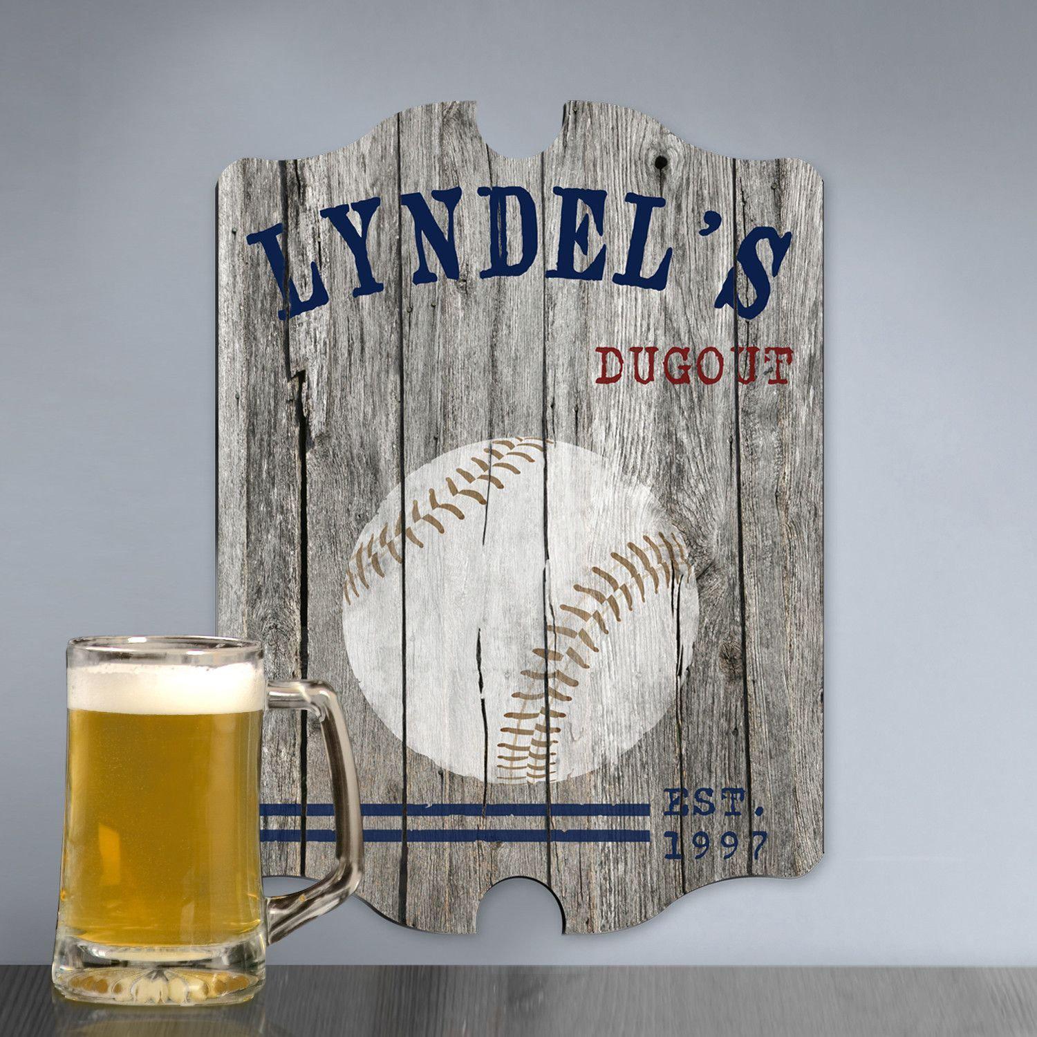 Personalized Vintage Man Cave Pub Sign - Baseball, Football, Golf, Homerun