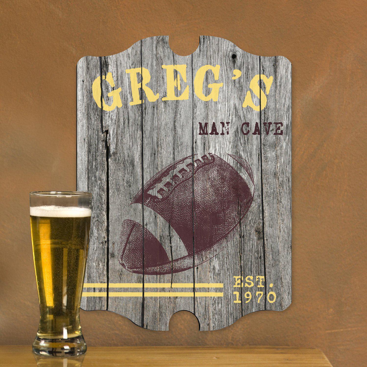 Personalized Vintage Man Cave Pub Sign - Baseball, Football, Golf, Homerun