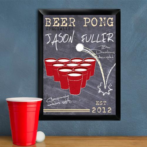 Personalized Beer Pong Traditional Sign - Specialist