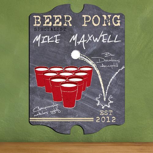 Personalized Vintage Beer Pong Sign - Specialist