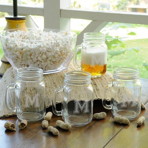 Personalized Collegiate Glass Jar Set Of 4