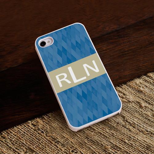 Personalized White Trimmed iPhone Cover - 3 letter monogram