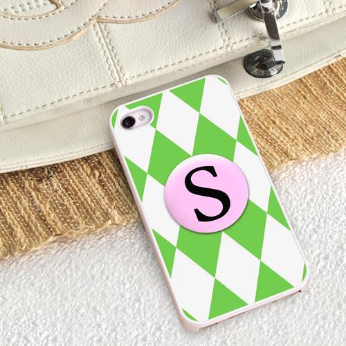 Personalized White Trimmed iPhone Cover - 1 initial