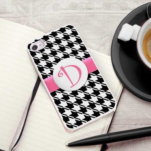 Personalized White Trimmed iPhone Cover - 1 initial