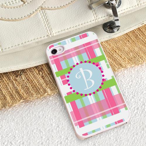 Personalized White Trimmed iPhone Cover - 1 initial