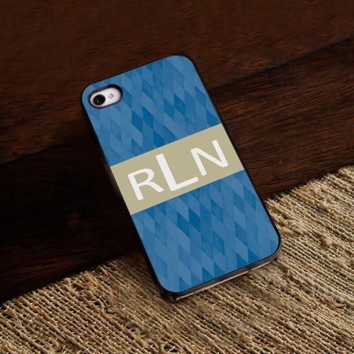 Personalized Black Trimmed iPhone Cover - 3 Initials