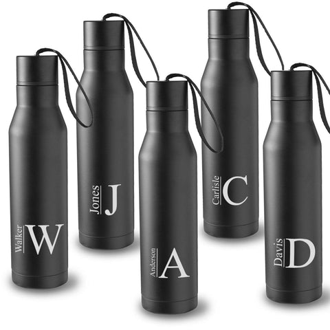 Buy Set of 5 Personalized Black Insulated Water Bottles