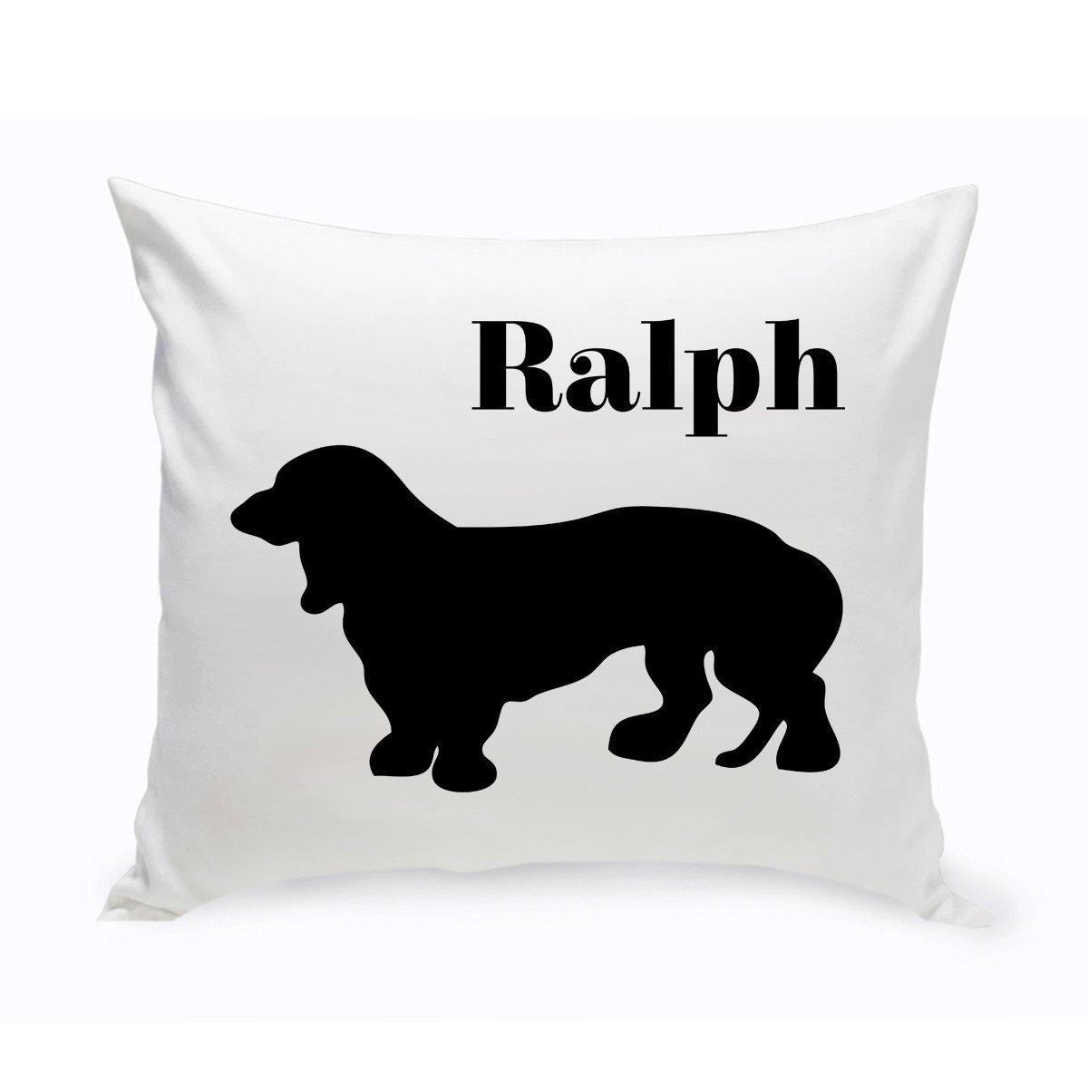 Monogrammed Dog Throw Pillow -  Classic Silhouette