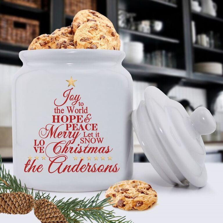 Personalized Holiday Cookie Jars Joy A Gift Personalized