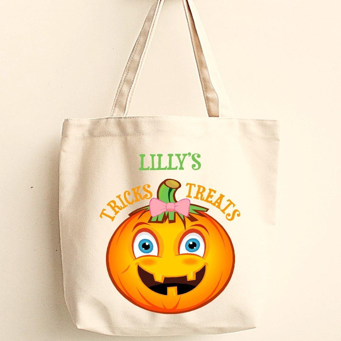 Personalized Halloween Trick-or-Treat Canvas Bag