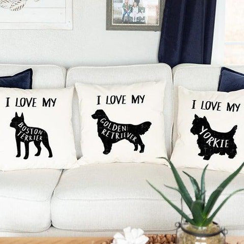 Buy Personalized Dog Breed Throw Pillow Covers