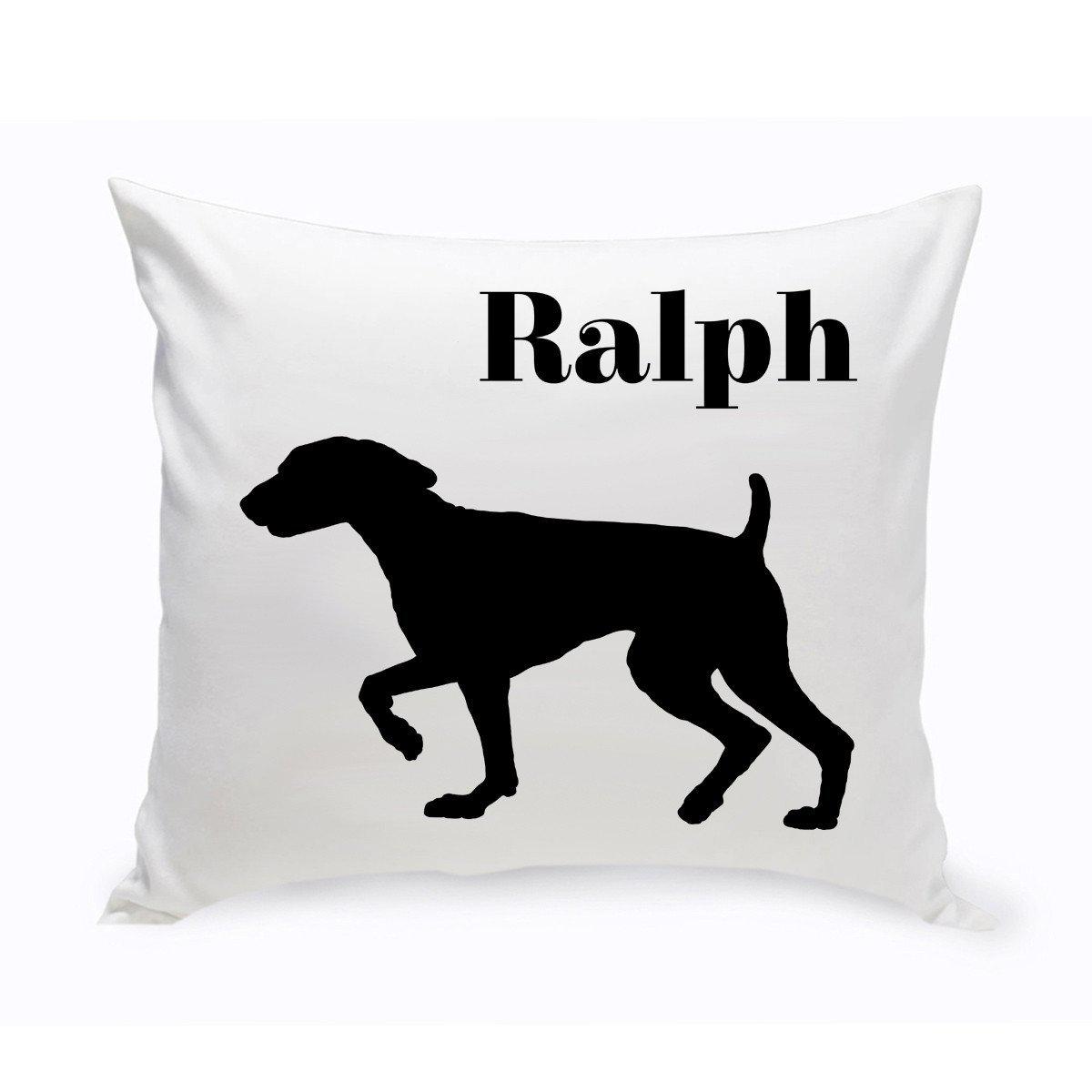 Monogrammed Dog Throw Pillow -  Classic Silhouette