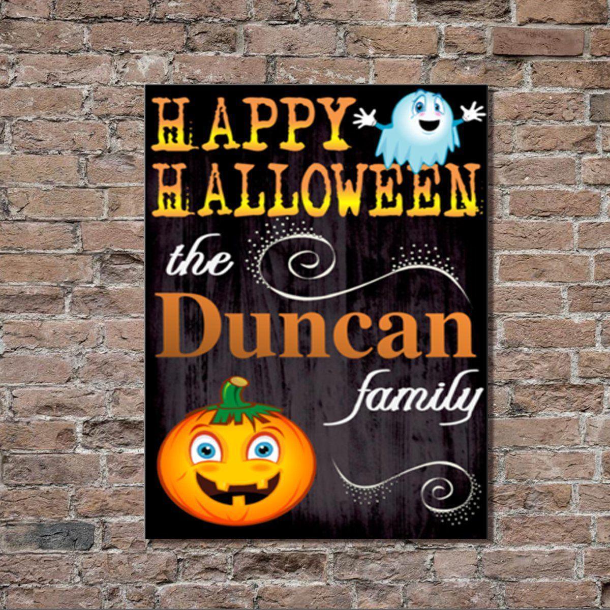 Personalized Halloween Stretched Canvas Wall Decor