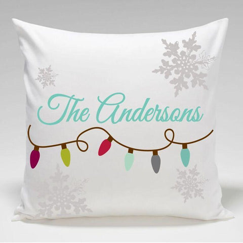 Buy Personalized Christmas Lights Holiday Throw Pillows (Insert Included)
