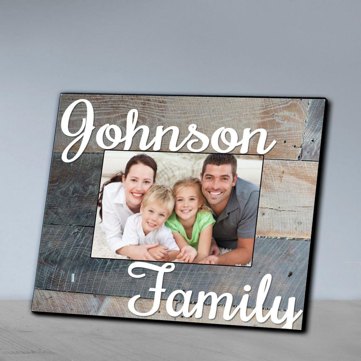 Personalized Family Wood Grain Picture Frame