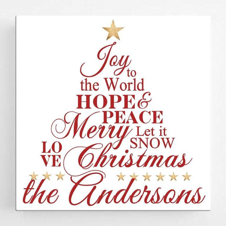 Personalized Christmas Canvas Sign - Joy to the World