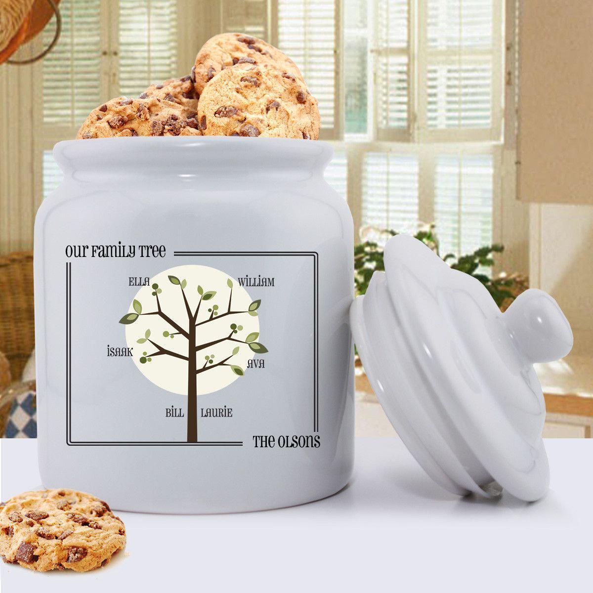 Personalized Family Tree Cookie Jar - Modern and Traditional Designs