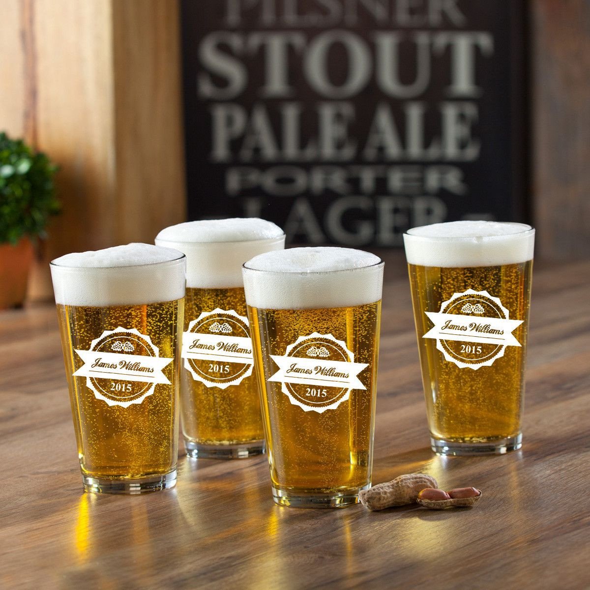 Personalized Pint Glasses Set of 4